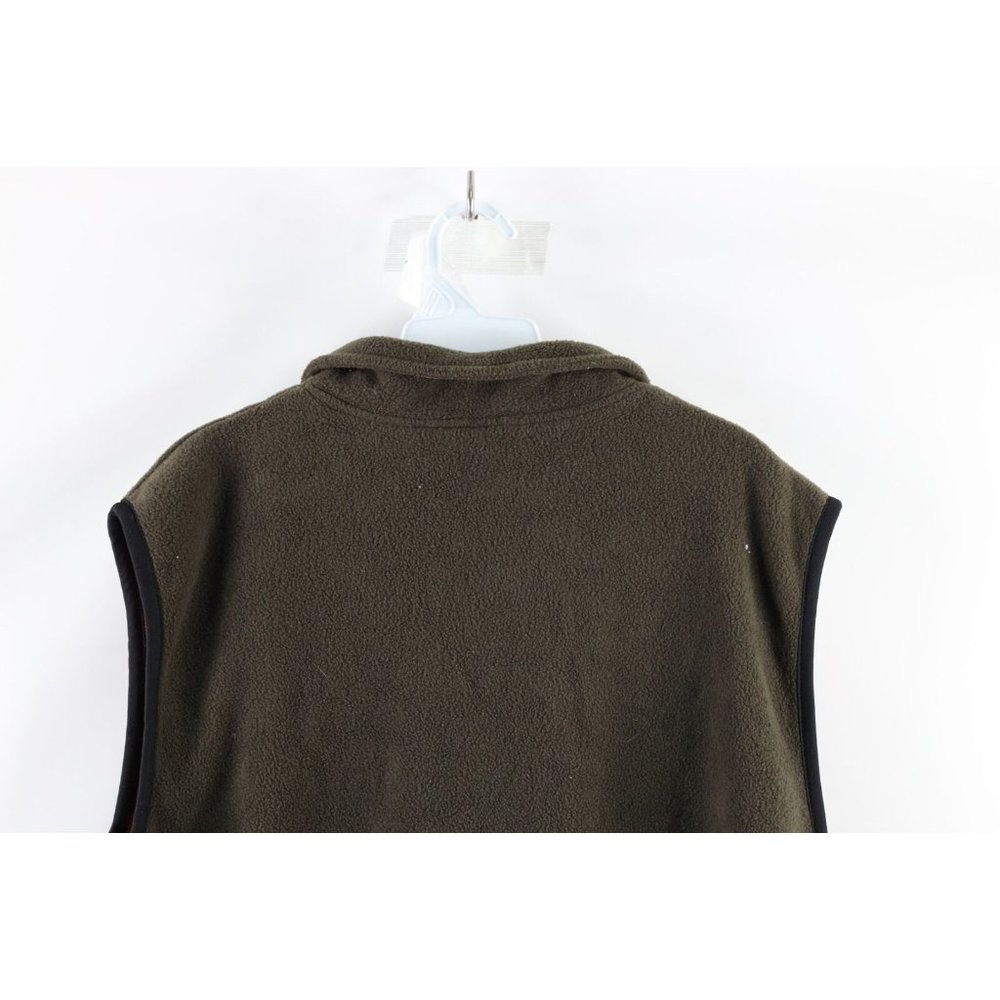Vintage 90s Streetwear Mens 2XL XXL Full Zip Fleece Vest Jacket Olive Green - Picture 6 of 8